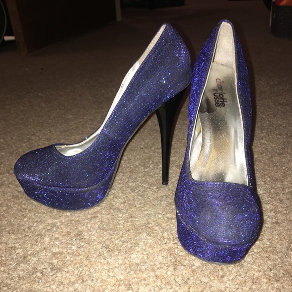 blue sequin pumps